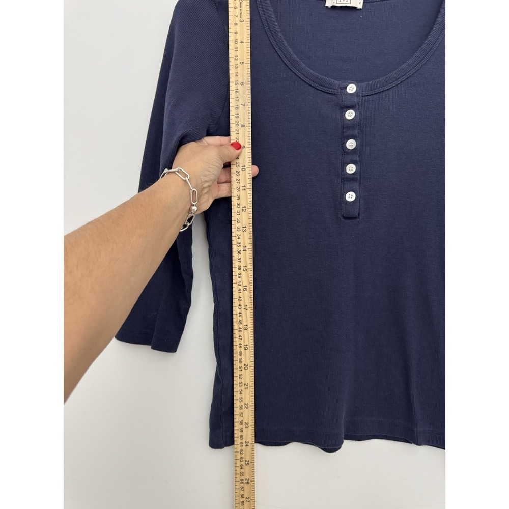 AYR 'The Exec' Ribbed Pima Cotton Sz XL Petite Classic Chic Preppy Soft Lounge - Picture 4 of 6